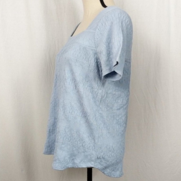Lucky Brand Light Blue Short Sleeve Square Neck Top Women's Small S Casual EUC - Picture 2 of 7
